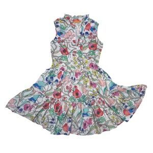 OLIPHANT Floral Yoke Sleeveless Tuckernuck Zinni Multi Mini Cotton Dress size XS